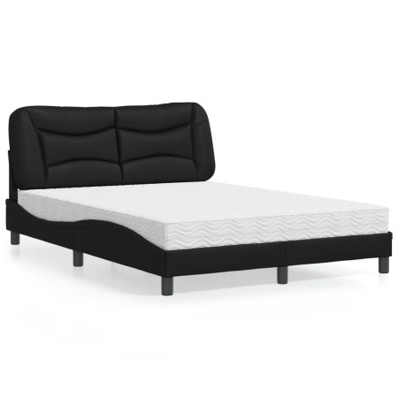 Bett mit schwarzer Kunstledermatratze 140x190 cm von vidaXL, Betten und Lattenroste - Ref: Foro24-3208717, Preis: 420,85 €, R...