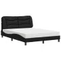 Bed with black synthetic leather mattress 140x190 cm by vidaXL, Beds and slatted bases - Ref: Foro24-3208717, Price: 438,48 €...
