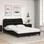 Bed with black synthetic leather mattress 140x190 cm by vidaXL, Beds and slatted bases - Ref: Foro24-3208717, Price: 438,48 €...