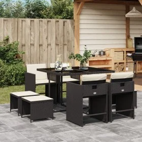 9-piece garden dining set and black synthetic rattan cushions by vidaXL, Garden sets - Ref: Foro24-3277901, Price: 426,83 €, ...