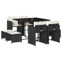 9-piece garden dining set and black synthetic rattan cushions by vidaXL, Garden sets - Ref: Foro24-3277901, Price: 355,11 €, ...