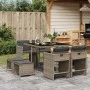 Garden dining set 9 pieces and gray synthetic rattan cushions by vidaXL, Garden sets - Ref: Foro24-3277903, Price: 438,23 €, ...