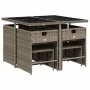Garden dining set 9 pieces and gray synthetic rattan cushions by vidaXL, Garden sets - Ref: Foro24-3277903, Price: 438,23 €, ...