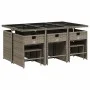 Garden dining set 11 pieces and gray synthetic rattan cushions by vidaXL, Garden sets - Ref: Foro24-3277915, Price: 595,94 €,...