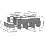 Garden dining set 11 pieces and gray synthetic rattan cushions by vidaXL, Garden sets - Ref: Foro24-3277915, Price: 595,94 €,...