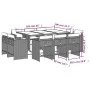11-teiliges Garten-Essset mit schwarzen synthetischen Rattankissen von vidaXL, Gartensets - Ref: Foro24-3277974, Preis: 576,8...