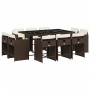 Garten-Essgruppe 11-teilig und braune synthetische Rattankissen von vidaXL, Gartensets - Ref: Foro24-3277976, Preis: 585,83 €...
