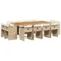 Garten-Essgruppe mit Kissen, 13-teilig, beiges synthetisches Rattan von vidaXL, Gartensets - Ref: Foro24-3277995, Preis: 876,...