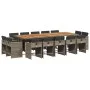 Set comedor de jardín con cojines 15 pzas ratán sintético gris de vidaXL, Conjuntos de jardín - Ref: Foro24-3278005, Precio: ...