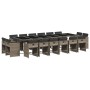 Set comedor de jardín 17 pzas y cojines ratán sintético gris