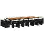 17-teiliges Gartenmöbel-Set mit schwarzen synthetischen Rattankissen von vidaXL, Gartensets - Ref: Foro24-3278018, Preis: 1,0...