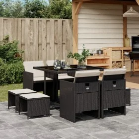 9-piece garden dining set and black synthetic rattan cushions by vidaXL, Garden sets - Ref: Foro24-3277721, Price: 444,24 €, ...