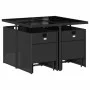 Set de comedor de jardín 9 pzas y cojines ratán sintético negro de vidaXL, Conjuntos de jardín - Ref: Foro24-3277721, Precio:...