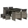 Garden dining set 9 pieces and gray synthetic rattan cushions by vidaXL, Garden sets - Ref: Foro24-3277723, Price: 467,65 €, ...