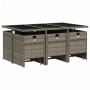 Garden dining set 11 pieces and gray synthetic rattan cushions by vidaXL, Garden sets - Ref: Foro24-3277735, Price: 604,99 €,...