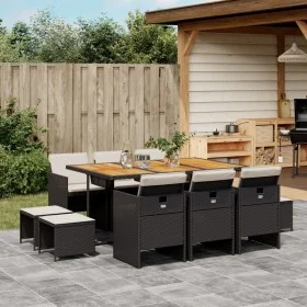 11-piece garden dining set with black synthetic rattan cushions by vidaXL, Garden sets - Ref: Foro24-3277742, Price: 647,07 €...