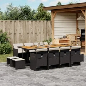 Garden dining set with cushions 13 pieces black synthetic rattan by vidaXL, Garden sets - Ref: Foro24-3277754, Price: 865,72 ...