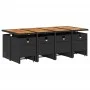 Set comedor de jardín con cojines 13 pzas ratán sintético negro de vidaXL, Conjuntos de jardín - Ref: Foro24-3277754, Precio:...