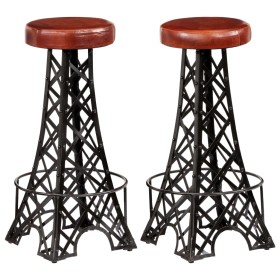 Kitchen bar stools 2 units genuine leather by vidaXL, Kitchen stools - Ref: Foro24-247659, Price: 295,09 €, Discount: %