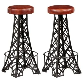 Kitchen bar stools 2 units genuine leather by vidaXL, Kitchen stools - Ref: Foro24-247659, Price: 292,05 €, Discount: %