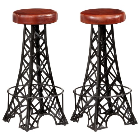 Kitchen bar stools 2 units genuine leather by vidaXL, Kitchen stools - Ref: Foro24-247659, Price: 295,09 €, Discount: %