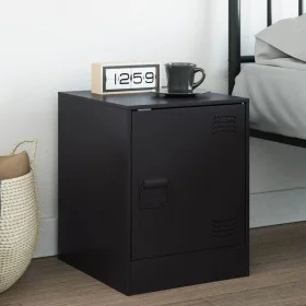 Mesita de noche acero negra 34,5x39x44 cm de vidaXL, Mesitas de noche - Ref: Foro24-841607, Precio: 49,94 €, Descuento: %