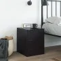 Mesita de noche acero negra 34,5x39x44 cm de vidaXL, Mesitas de noche - Ref: Foro24-841607, Precio: 49,94 €, Descuento: %