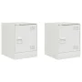 Mesitas de noche 2 unidades acero blanco 34,5x39x44 cm de vidaXL, Mesitas de noche - Ref: Foro24-841618, Precio: 63,20 €, Des...