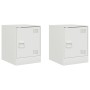 Nachttische 2 Einheiten aus weißem Stahl 34,5x39x44 cm von vidaXL, Nachttische - Ref: Foro24-841618, Preis: 63,83 €, Rabatt: %