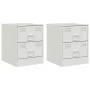 Mesitas de noche 2 unidades acero blanco 34,5x39x44 cm de vidaXL, Mesitas de noche - Ref: Foro24-841630, Precio: 92,52 €, Des...