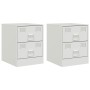Nachttische 2 Einheiten aus weißem Stahl 34,5x39x44 cm von vidaXL, Nachttische - Ref: Foro24-841630, Preis: 93,41 €, Rabatt: %