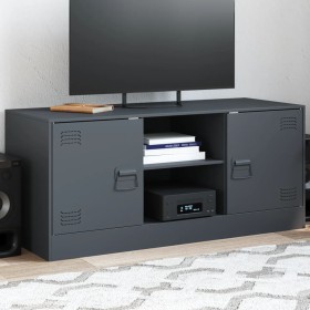 Anthrazitgrauer TV-Schrank aus Stahl, 99 x 39 x 44 cm von vidaXL, TV-Möbel - Ref: Foro24-841687, Preis: 79,40 €, Rabatt: %