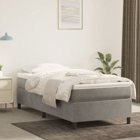 Estructura de cama sin colchón terciopelo gris claro 80x200 cm