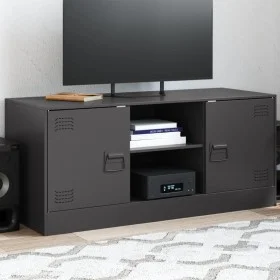 Mueble para TV de acero negro 99x39x44 cm de vidaXL, Muebles TV - Ref: Foro24-841685, Precio: 82,47 €, Descuento: %