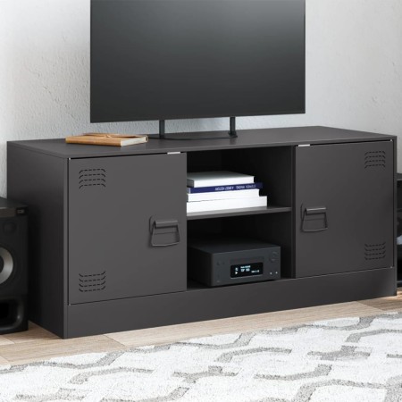 TV-Schrank aus schwarzem Stahl, 99 x 39 x 44 cm von vidaXL, TV-Möbel - Ref: Foro24-841685, Preis: 83,37 €, Rabatt: %