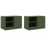 Muebles para TV 2 unidades acero verde oliva 67x39x44 cm de vidaXL, Muebles TV - Ref: Foro24-841700, Precio: 108,44 €, Descue...