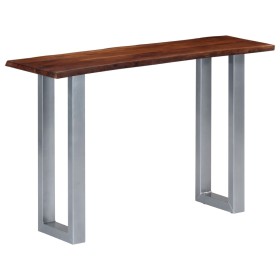 Mesa consola 115x35x76 cm madera maciza de acacia y hierro