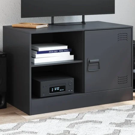 TV-Schrank aus schwarzem Stahl, 67 x 39 x 44 cm von vidaXL, TV-Möbel - Ref: Foro24-841691, Preis: 58,09 €, Rabatt: %