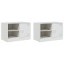 Muebles para TV 2 unidades acero blanco 67x39x44 cm de vidaXL, Muebles TV - Ref: Foro24-841702, Precio: 108,44 €, Descuento: %