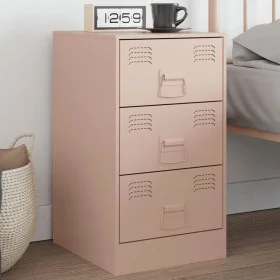 Mesita de noche acero rosa 34,5x39x62 cm de vidaXL, Mesitas de noche - Ref: Foro24-841777, Precio: 77,84 €, Descuento: %