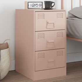 Rosafarbener Nachttisch aus Stahl, 34,5 x 39 x 62 cm von vidaXL, Nachttische - Ref: Foro24-841777, Preis: 78,60 €, Rabatt: %