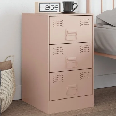 Rosafarbener Nachttisch aus Stahl, 34,5 x 39 x 62 cm von vidaXL, Nachttische - Ref: Foro24-841777, Preis: 77,84 €, Rabatt: %