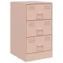 Rosafarbener Nachttisch aus Stahl, 34,5 x 39 x 62 cm von vidaXL, Nachttische - Ref: Foro24-841777, Preis: 77,84 €, Rabatt: %