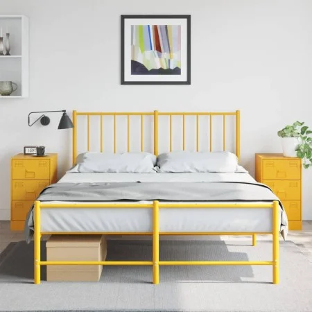 Mesitas de noche 2 uds acero amarillo mostaza 34,5x39x62 cm de vidaXL, Mesitas de noche - Ref: Foro24-841782, Precio: 140,58 ...