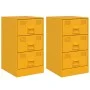 Mesitas de noche 2 uds acero amarillo mostaza 34,5x39x62 cm de vidaXL, Mesitas de noche - Ref: Foro24-841782, Precio: 140,58 ...