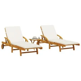 Loungers with table 2 units solid acacia wood by vidaXL, Loungers - Ref: Foro24-3206367, Price: 486,17 €, Discount: %