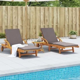Tumbonas con cojines 2 uds madera maciza de acacia 200x68x83 cm de vidaXL, Tumbonas - Ref: Foro24-3206373, Precio: 482,83 €, ...