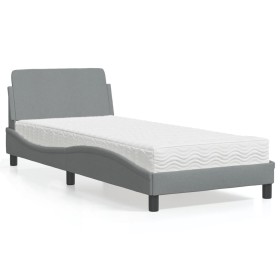 Bed with light gray fabric mattress 80x200 cm by vidaXL, Beds and slatted bases - Ref: Foro24-3208284, Price: 236,87 €, Disco...