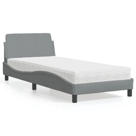 Cama con colchón tela gris claro 80x200 cm de vidaXL, Camas y somieres - Ref: Foro24-3208284, Precio: 236,87 €, Descuento: %