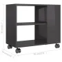 Glossy gray plywood side table 70x35x55 cm by vidaXL, Side tables - Ref: Foro24-802128, Price: 45,05 €, Discount: %